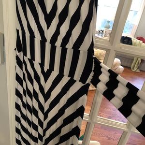 Navy and white striped maxi.